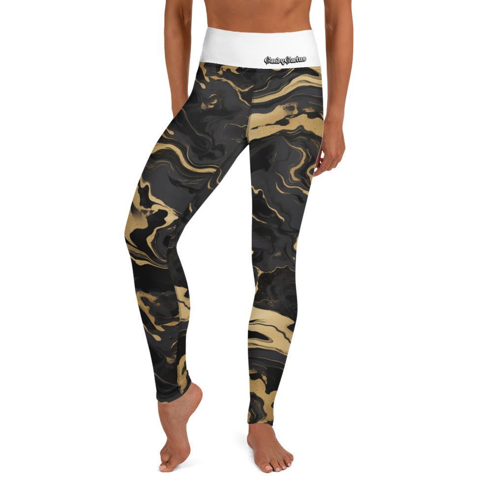 Black & Gold Marble Leggings