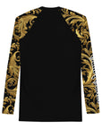 Black & Gold Ornate Men's Rash Guard