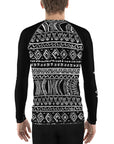 White Tribal Men's Rash Guard