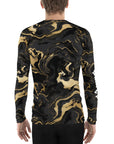 Black & Gold Marble Men's Rash Guard