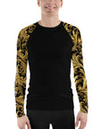 Black & Gold Ornate Men's Rash Guard