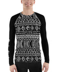 White Tribal Men's Rash Guard