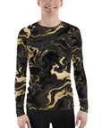 Black & Gold Marble Men's Rash Guard