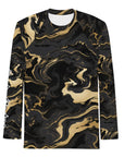 Black & Gold Marble Men's Rash Guard