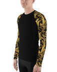 Black & Gold Ornate Men's Rash Guard