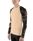 Black & Gold Marble Men's Rash Guard