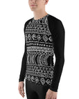 White Tribal Men's Rash Guard