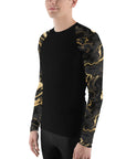 Black & Gold Marble Men's Rash Guard