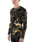 Black & Gold Marble Men's Rash Guard