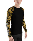 Black & Gold Ornate Men's Rash Guard