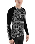 White Tribal Men's Rash Guard