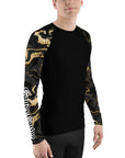 Black & Gold Marble Men's Rash Guard