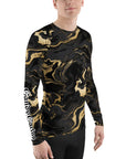 Black & Gold Marble Men's Rash Guard