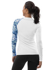 Blue Floral Women's Rash Guard