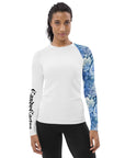 Blue Floral Women's Rash Guard