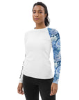 Blue Floral Women's Rash Guard