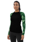 Green Feathers Women's Rash Guard