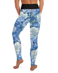 Blue Roses Floral Pattern Leggings