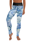 Blue Roses Floral Pattern Leggings