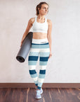 Blue Striped Leggings