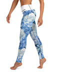 Blue Roses Floral Pattern Leggings